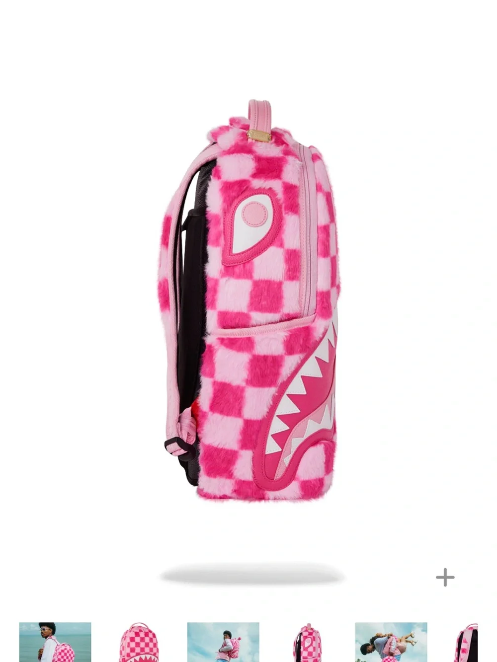 Sprayground Pink Checkered Shark Backpack (FIRM PRICE)